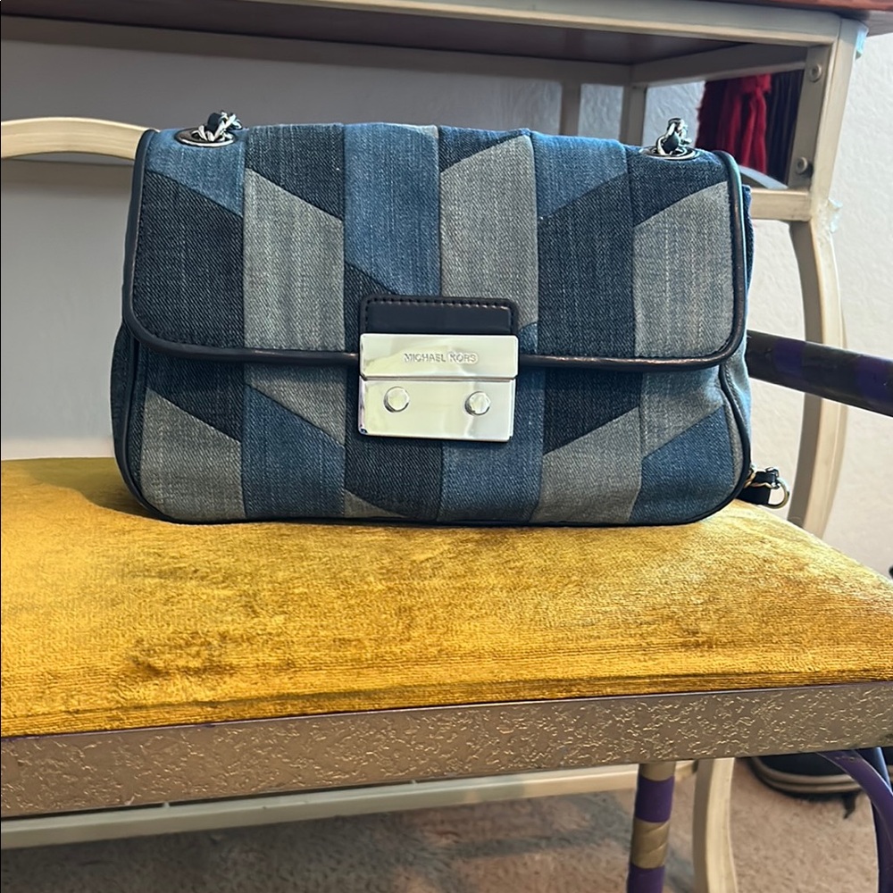 Michael Kors Blue Denim Shoulder Bag